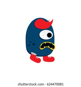 cute adorable ugly scary funny mascot monster eye vector art