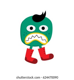 cute adorable ugly scary funny mascot monster eye vector art