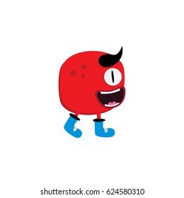 cute adorable ugly scary funny mascot monster eye vector art