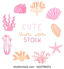Cute and Adorable Underwater Vector Illustration 
