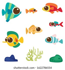 Cute and Adorable Underwater Vector Illustration 