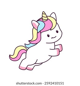Cute and adorable unicorn character illustration