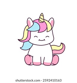 Cute and adorable unicorn character illustration