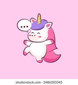 cute adorable unicorn fantasia  for elements, clipart, birthday, etc