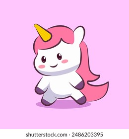 cute adorable unicorn fantasia  for elements, clipart, birthday, etc