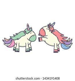 cute adorable unicorns fairy characters