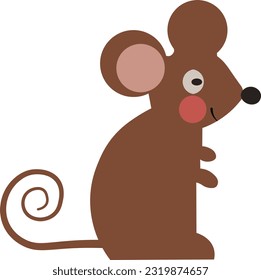 cute and adorable vector illustration of a mouse animal character