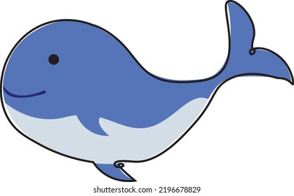 cute and adorable whale illustration. simple whale illustration