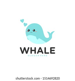 
Cute and adorable whale logo