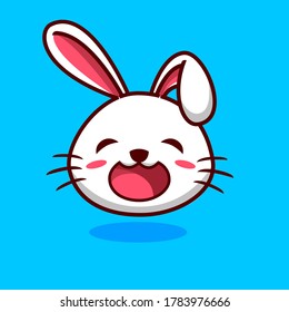 Cute adorable white rabbit head