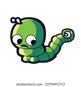 cute and adorable worm cartoon