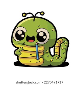 cute and adorable worm cartoon