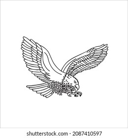 Cute Adult Unique And Creative Eagle Line Art,eagle Vector Art,eagle Line Drawing,eagle Illustrations With Coloring Book Pages