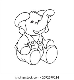 cute adult Unique and Creative Elephant line art,vector art,Elephant line drawing,illustrations With coloring book pages