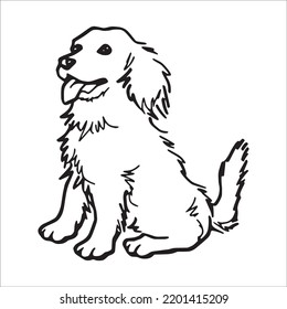cute adult Unique   Creative Golden Retriever line art  Golden Retriever vector art   line drawing Golden Retriever illustrations With coloring book pages