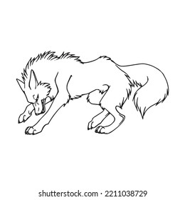 cute adult Unique and Creative Realistic Wolf line art, Realistic Wolf vector art and line drawing,Realistic Wolf illustrations With coloring book pages