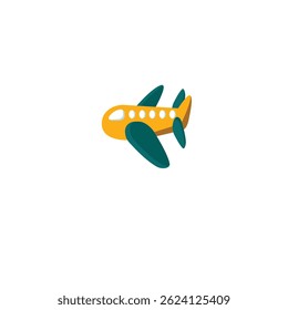 Cute aeroplane icon flat vector design