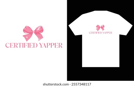 Cute aesthetic pink ribbon bow t-shirt design