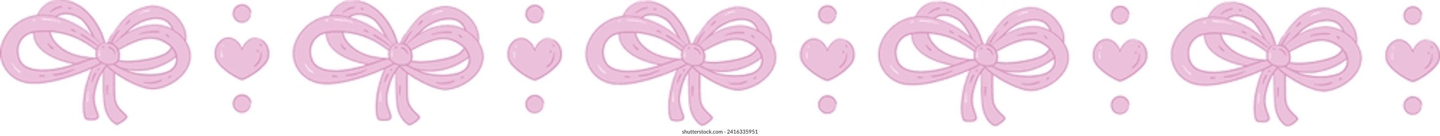 
Cute Aesthetic Ribbon with Hearts