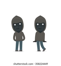 Cute and Affectionate Character Anonymous Hackers in shy and awkward poses. for use in presentations, etc.