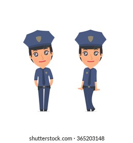 Cute and Affectionate Character Constabulary in shy and awkward poses. for use in presentations, etc.