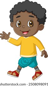 Cute African American Boy Character of illustration