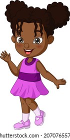 Cute african american girl waving hand