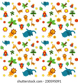 Cute african animal seamless pattern for baby room design