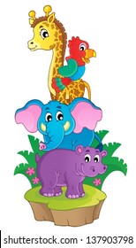 Cute imagen temática de animales africanos 3 - ilustración vectorial eps10.
