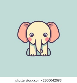 Dibujo de Cute African elefant fauna kawaii