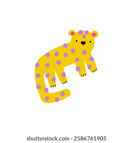 Cute African Safari animals flat style. Childish leopard. Kids vector illustrations isolated on white background