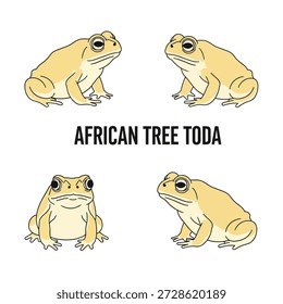 Ilustración vectorial animal linda del sapo del árbol africano