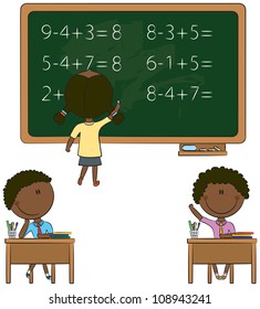 Cute African-American kids in the classroom