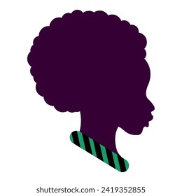 Cute afro american girl character avatar Vector illustration