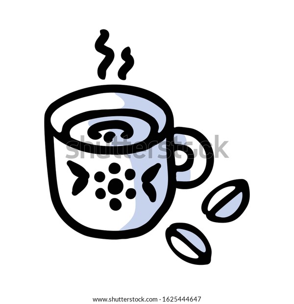 Cute Afternoon Cup Coffee Clipart Hand Stock Vector Royalty Free