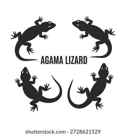Ilustraciones vectoriales animales lindas del lagarto de Agama