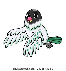 Cute agapornis malta lovebird cartoon flying