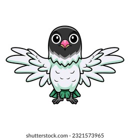 Cute agapornis malta lovebird cartoon flying