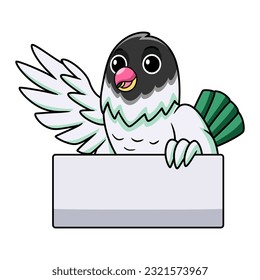 Cute agapornis malta lovebird cartoon waving hand