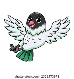 Cute agapornis malta lovebird cartoon flying