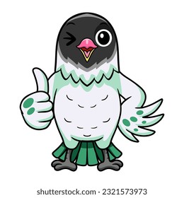 Cute agapornis malta lovebird cartoon giving thumb up