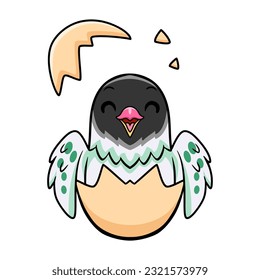 Cute agapornis malta lovebird cartoon inside from egg