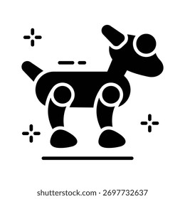 Lindo perro robot de IA que simboliza la robótica y la automatización inteligente.