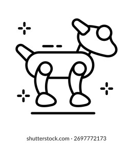 Lindo perro robot de IA que simboliza la robótica y la automatización inteligente.