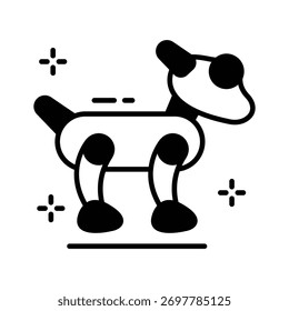Cão robô AI bonito simbolizando robótica e automação inteligente.
