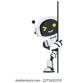 Cute Ai robot an empty white board