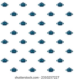 Cute AI Robot Head Vector Seamless Pattern