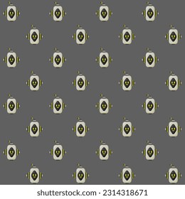 Cute AI Robot Head Vector Seamless Pattern