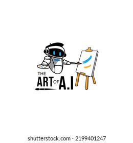 Cute Ai Robot Mascot Draw Something Stock Vector (Royalty Free ...