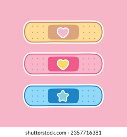 Cute Aid Band Plaster Medical. Vector illustration